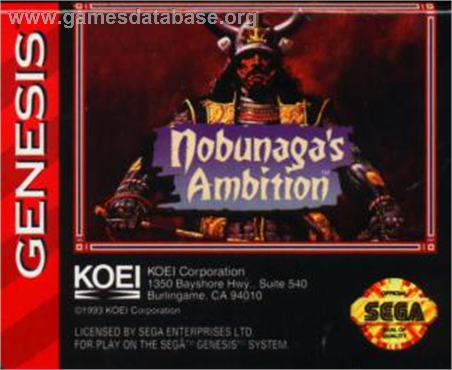 Nobunaga's Ambition - Sega Nomad - Artwork - Cartridge
