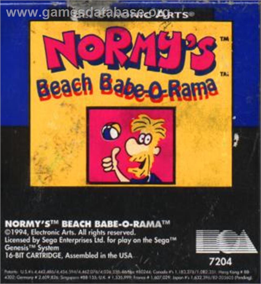 Normy's Beach Babe-O-Rama - Sega Nomad - Artwork - Cartridge