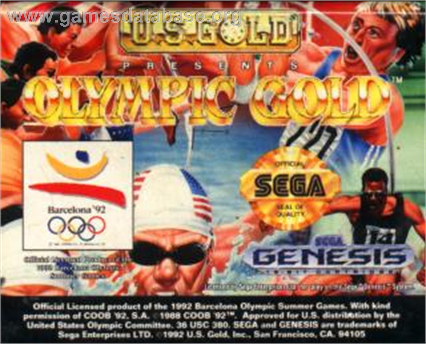 Olympic Gold: Barcelona '92 - Sega Nomad - Artwork - Cartridge