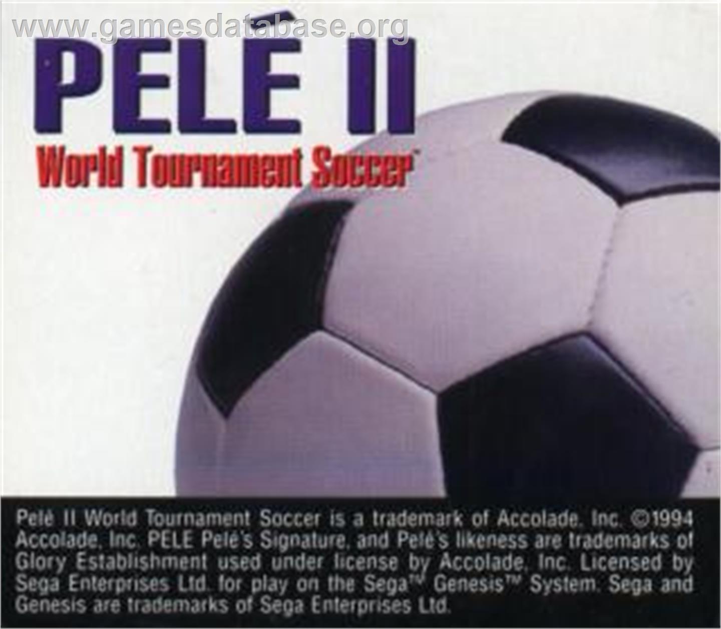 Pelé II: World Tournament Soccer - Sega Nomad - Artwork - Cartridge