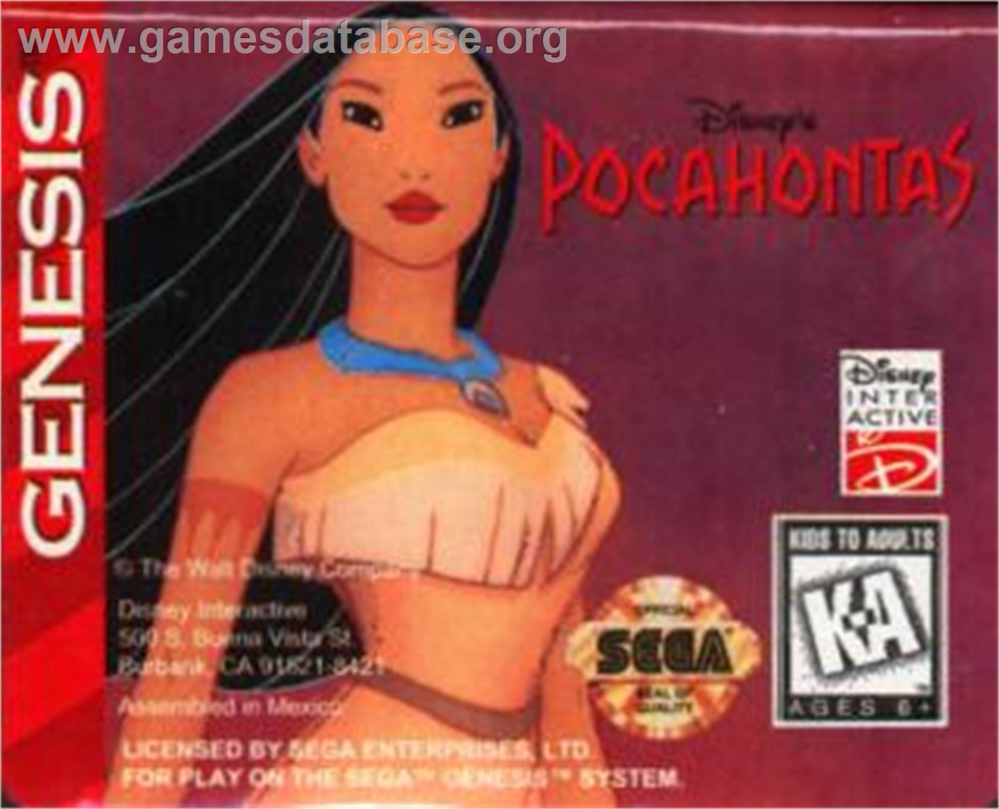 Pocahontas - Sega Nomad - Artwork - Cartridge