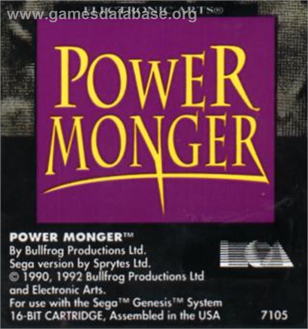 Powermonger - Sega Nomad - Artwork - Cartridge