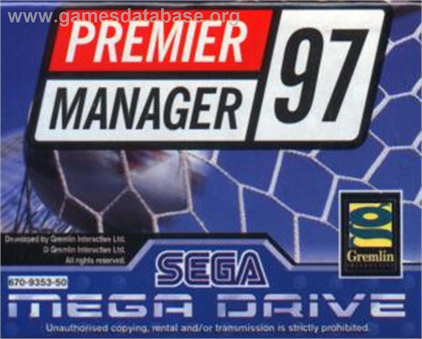 Premier Manager 97 - Sega Nomad - Artwork - Cartridge
