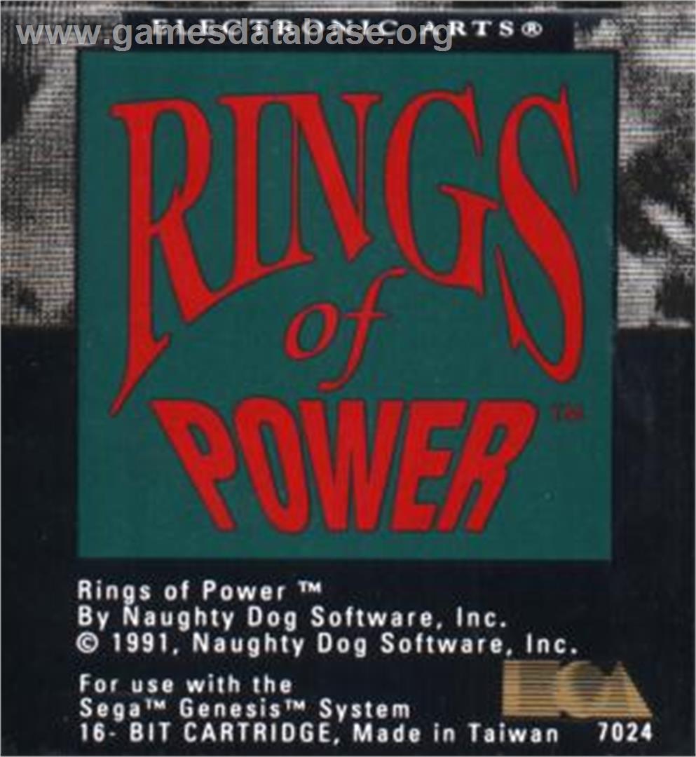 Rings of Power - Sega Nomad - Artwork - Cartridge