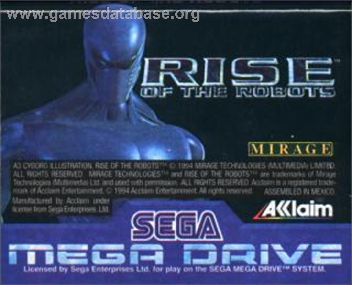 Rise of the Robots - Sega Nomad - Artwork - Cartridge