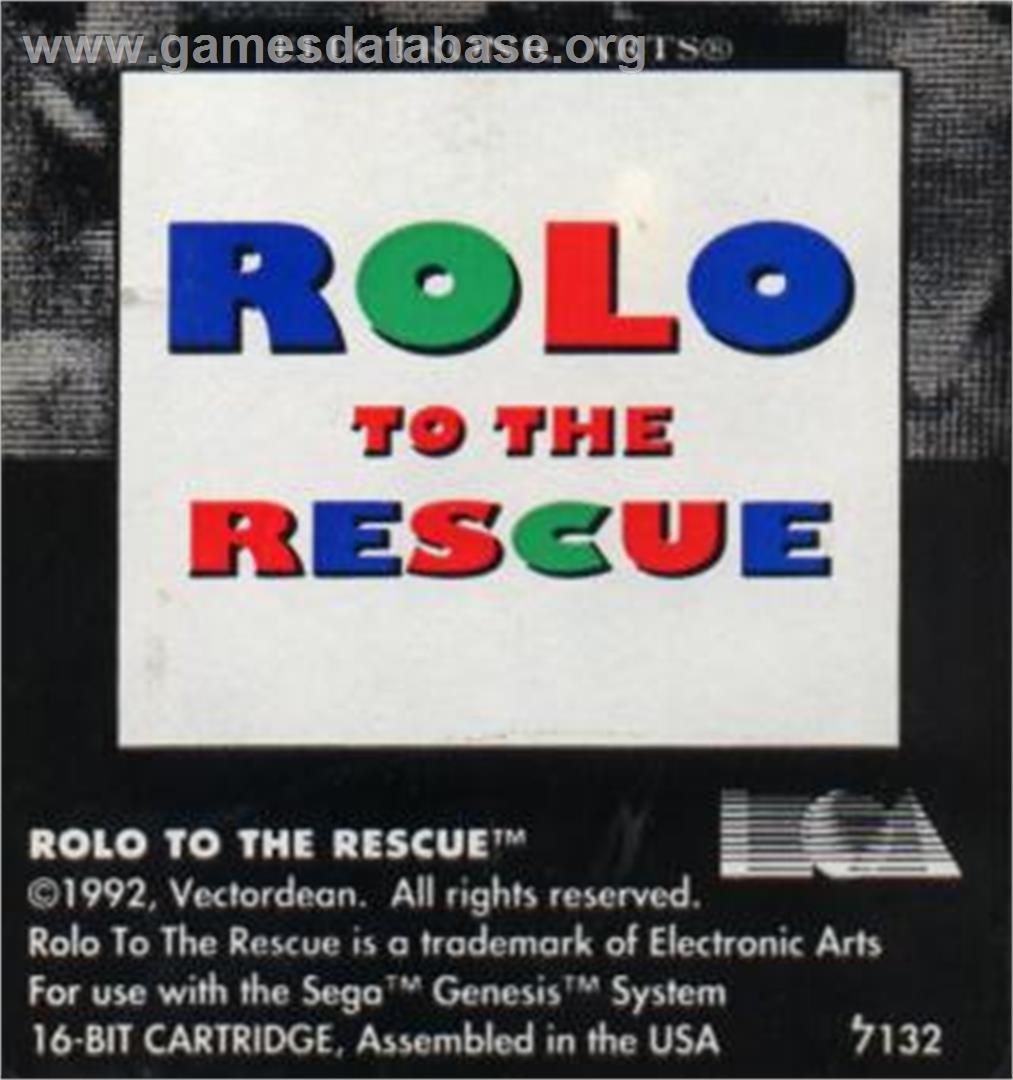 Rolo to the Rescue - Sega Nomad - Artwork - Cartridge
