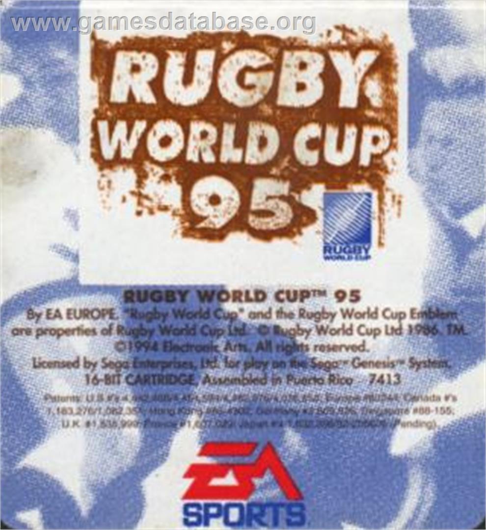Rugby World Cup 95 - Sega Nomad - Artwork - Cartridge