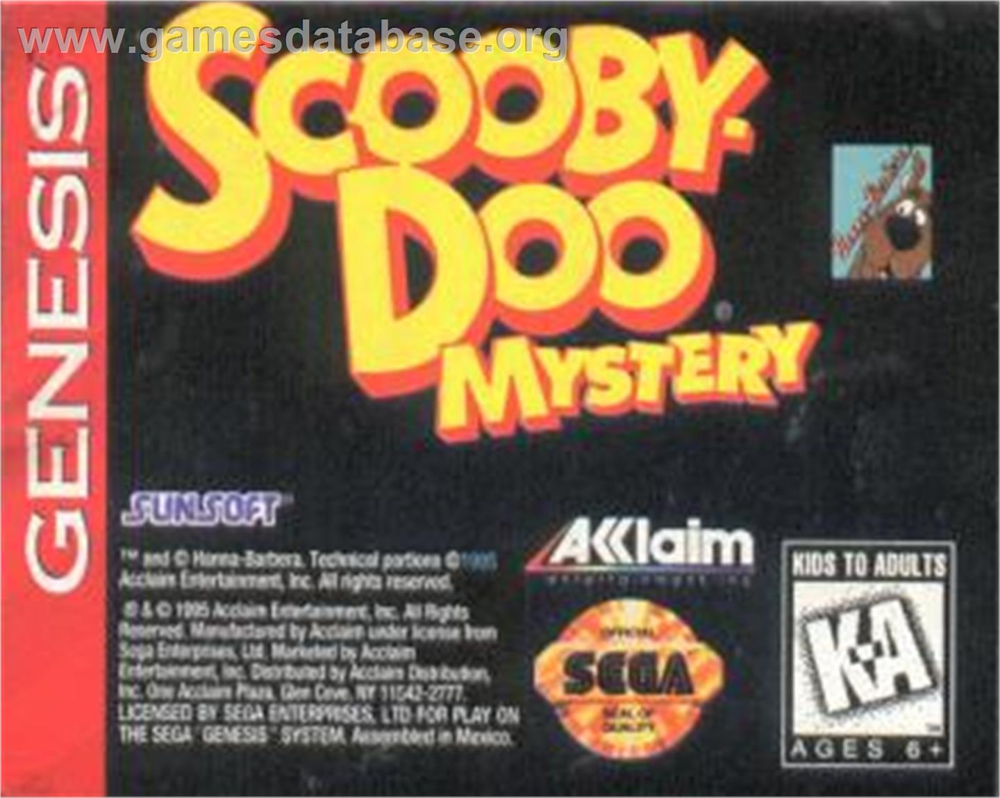 Scooby Doo Mystery - Sega Nomad - Artwork - Cartridge