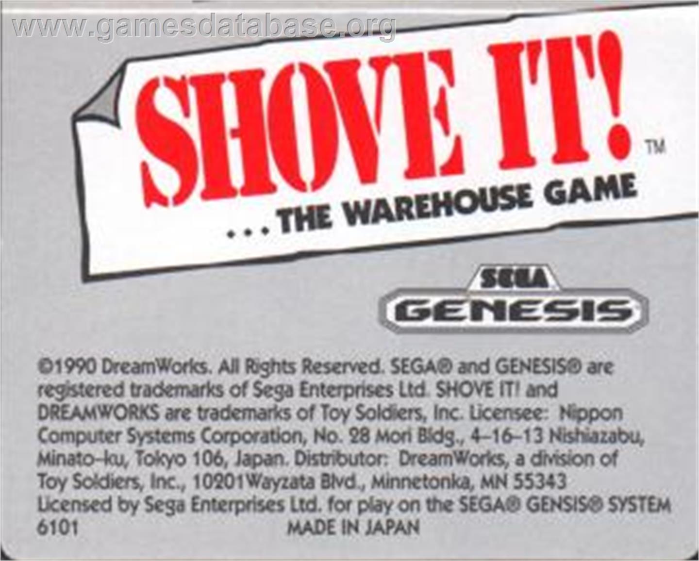 Shove It! The Warehouse Game - Sega Nomad - Artwork - Cartridge