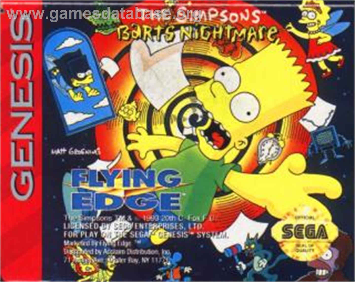 Simpsons, The: Bart's Nightmare - Sega Nomad - Artwork - Cartridge
