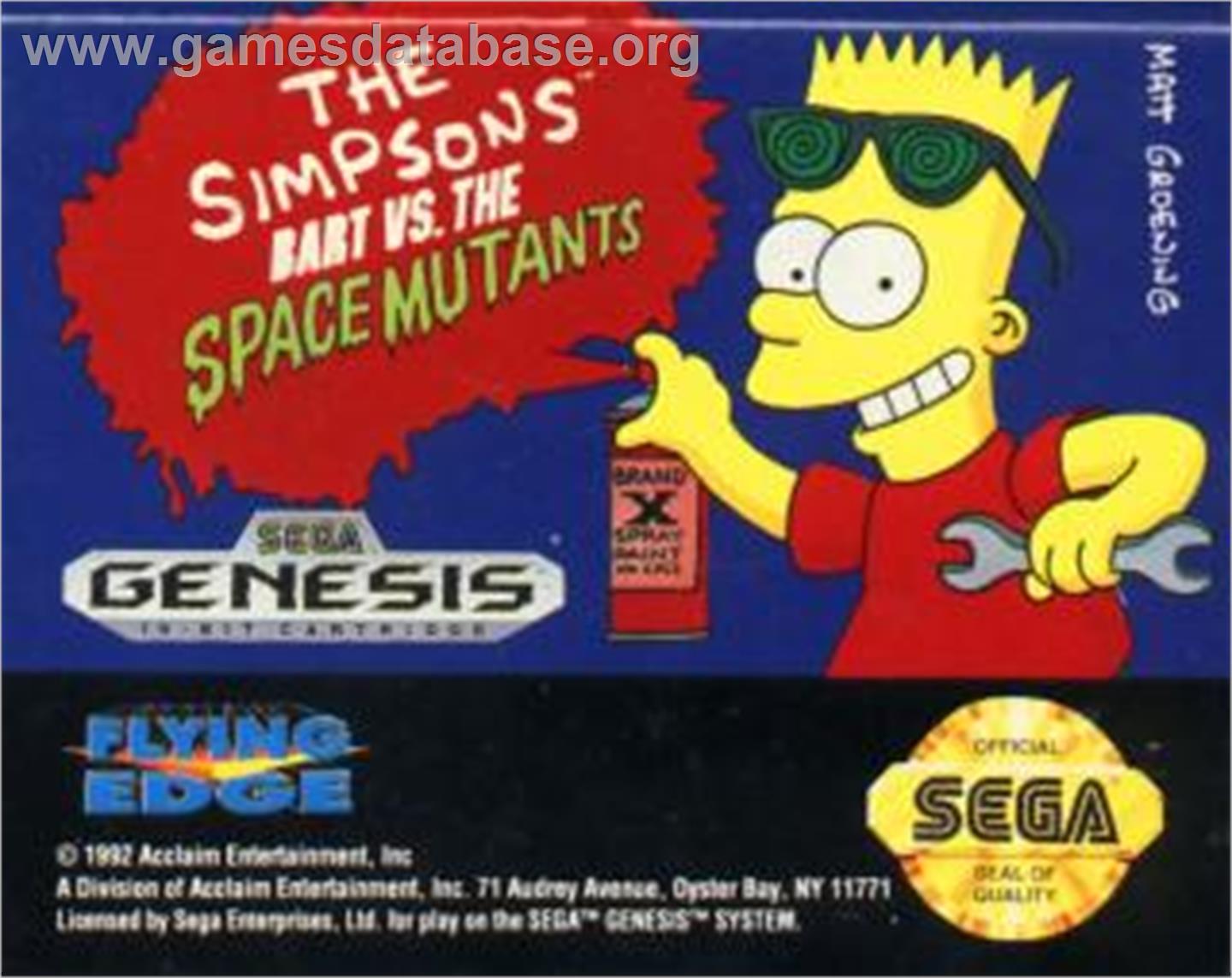 Simpsons, The: Bart vs. the Space Mutants - Sega Nomad - Artwork - Cartridge
