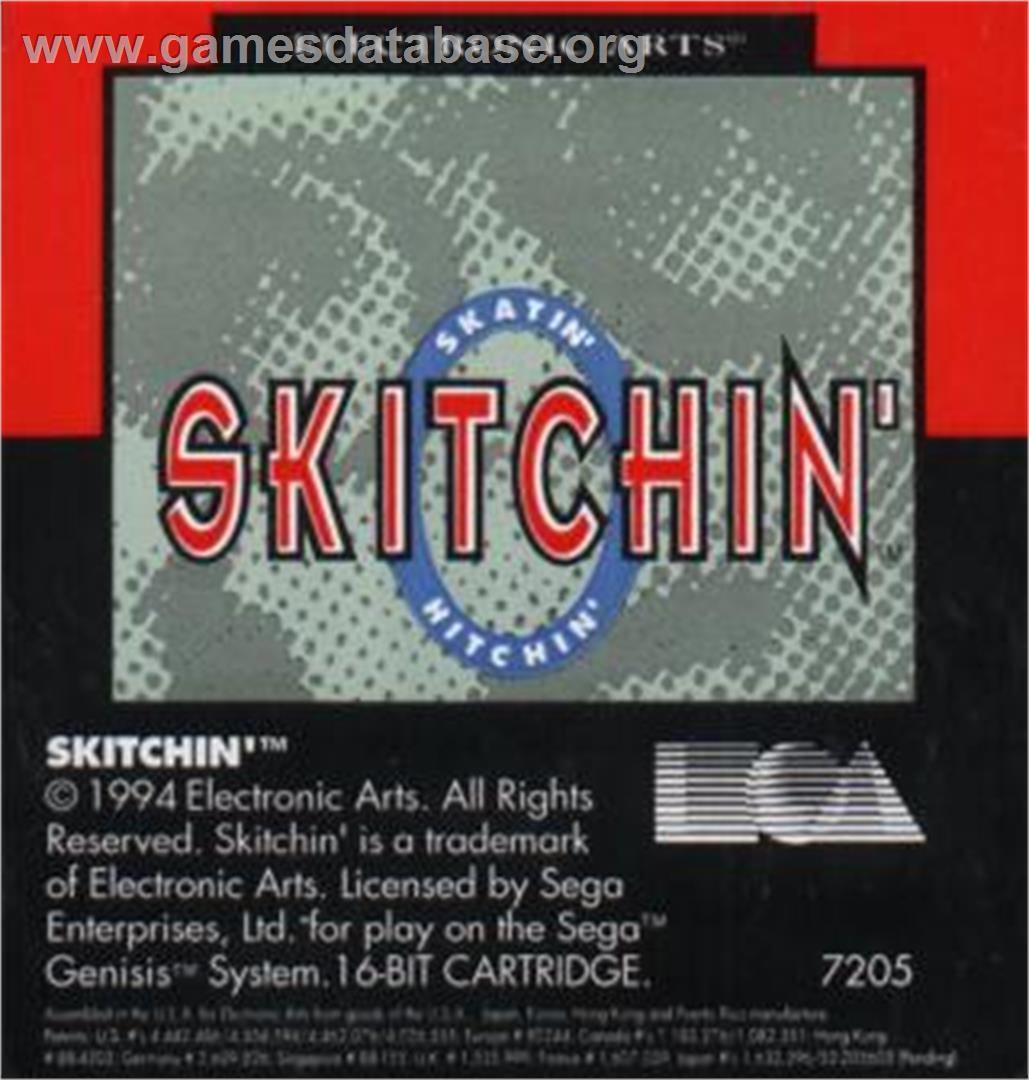 Skitchin' - Sega Nomad - Artwork - Cartridge