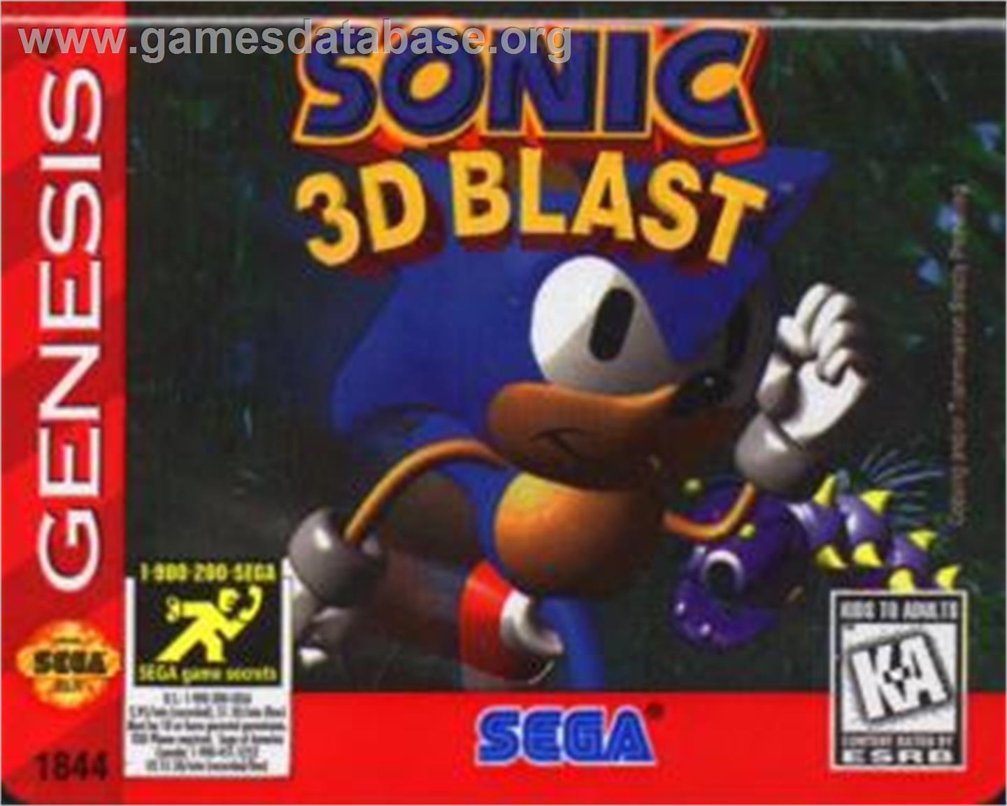 Sonic 3D Blast - Sega Nomad - Artwork - Cartridge