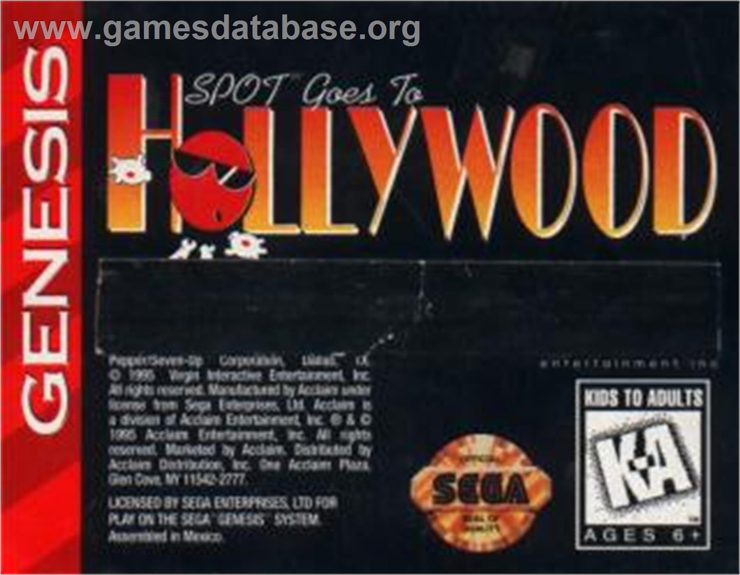 Spot Goes to Hollywood - Sega Nomad - Artwork - Cartridge