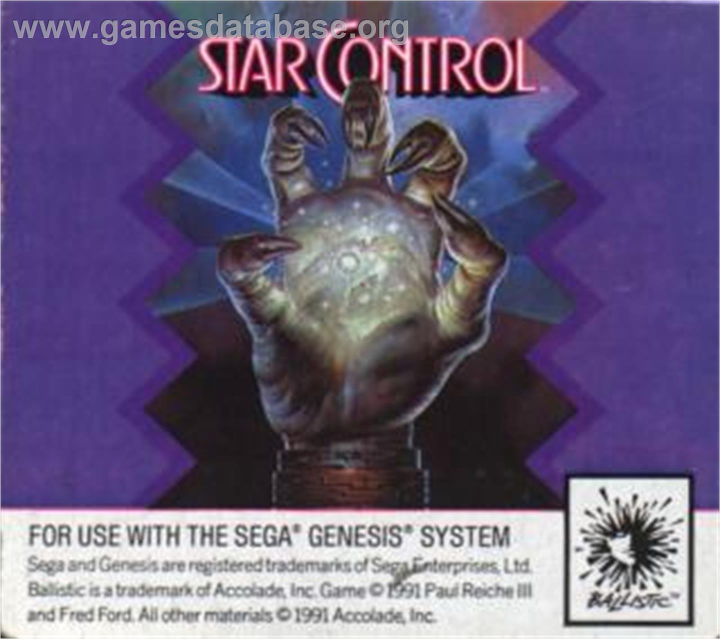 Star Control - Sega Nomad - Artwork - Cartridge