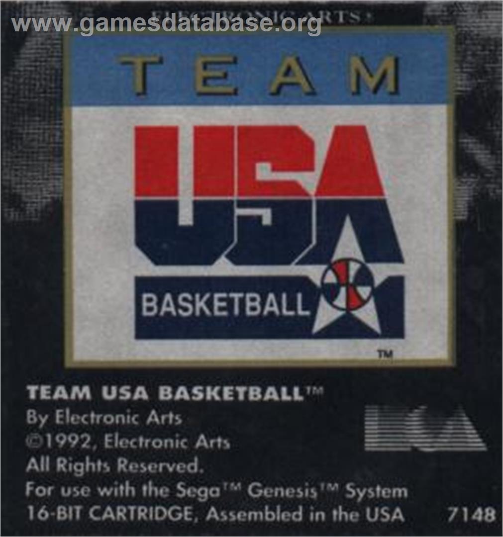 Team USA Basketball - Sega Nomad - Artwork - Cartridge