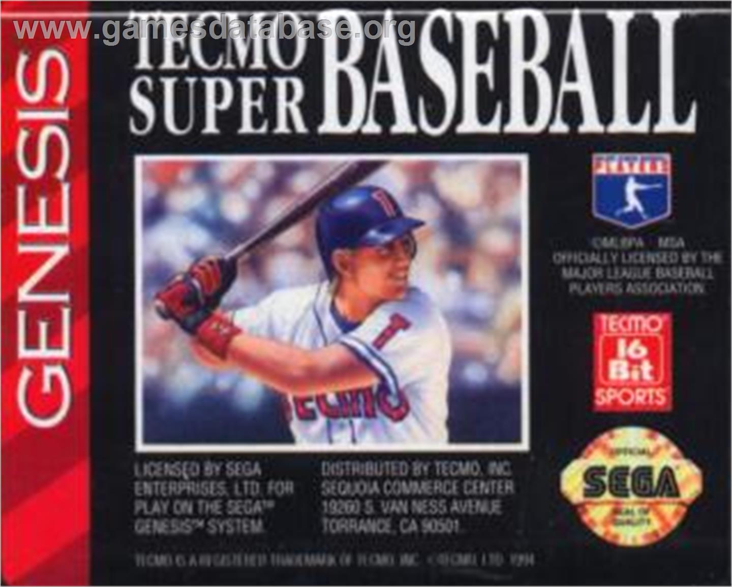 Tecmo Super Baseball - Sega Nomad - Artwork - Cartridge