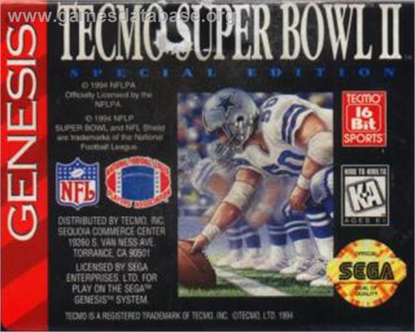 Tecmo Super Bowl II: Special Edition - Sega Nomad - Artwork - Cartridge