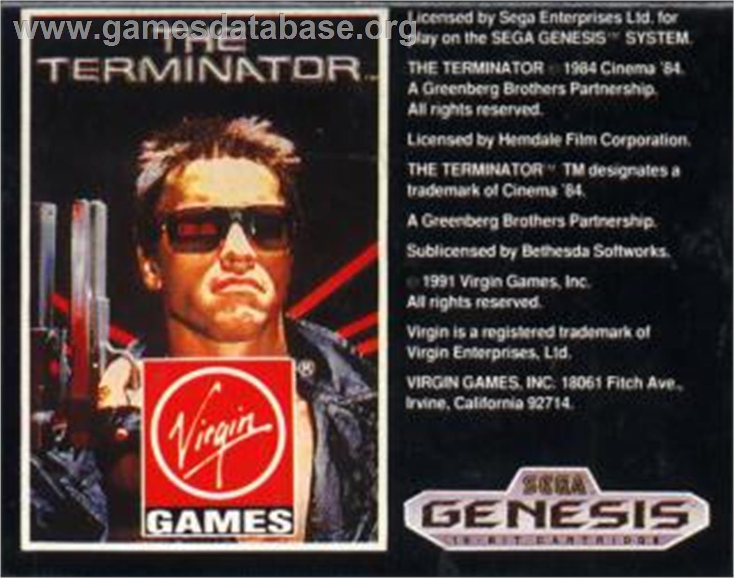 Terminator, The - Sega Nomad - Artwork - Cartridge