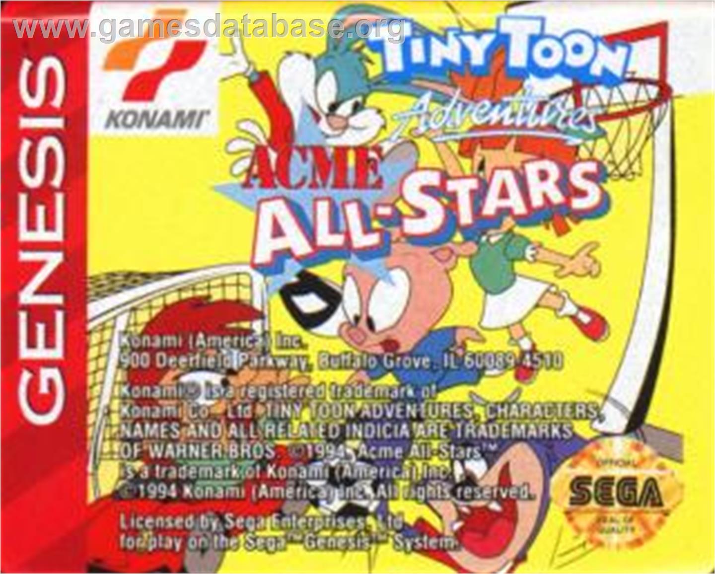 Tiny Toon Adventures: Acme All-Stars - Sega Nomad - Artwork - Cartridge
