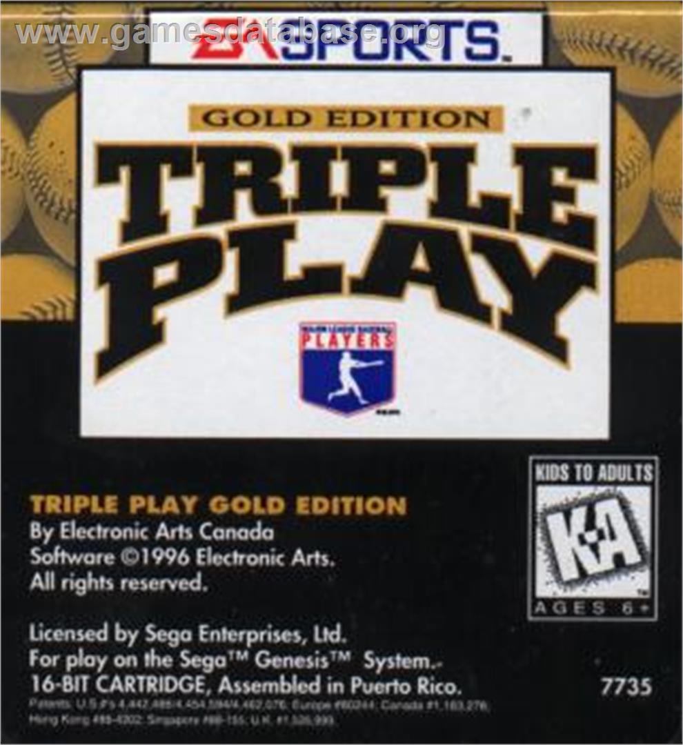 Triple Play Gold - Sega Nomad - Artwork - Cartridge