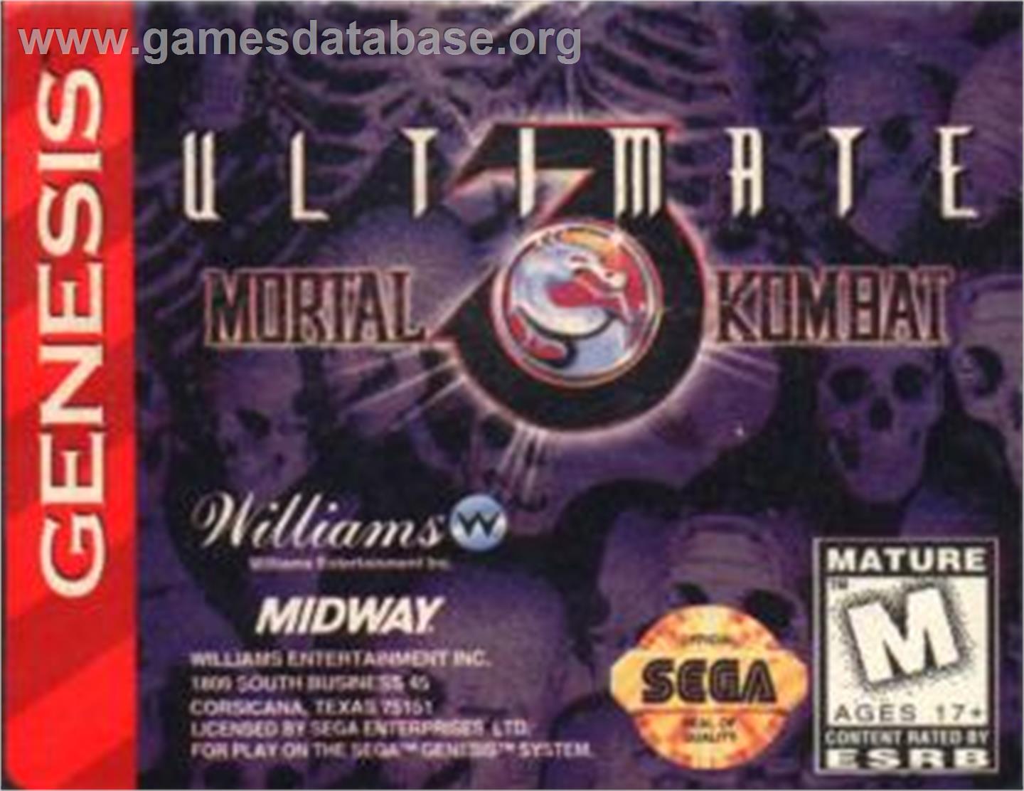 Ultimate Mortal Kombat 3 - Sega Nomad - Artwork - Cartridge