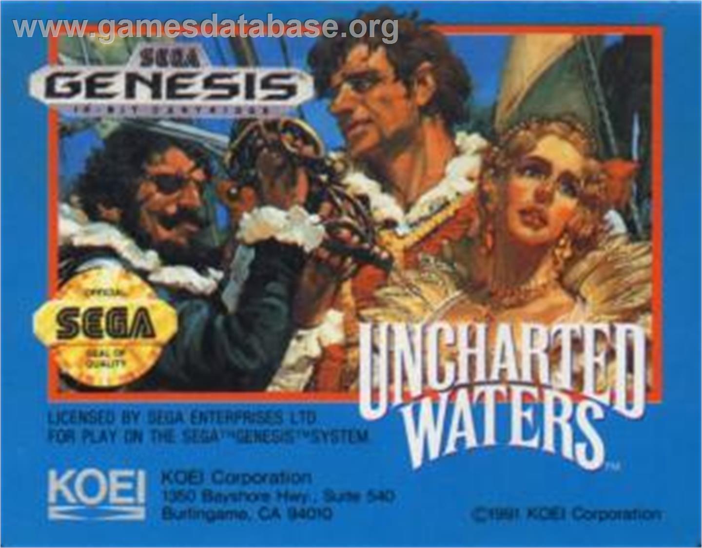 Uncharted Waters - Sega Nomad - Artwork - Cartridge