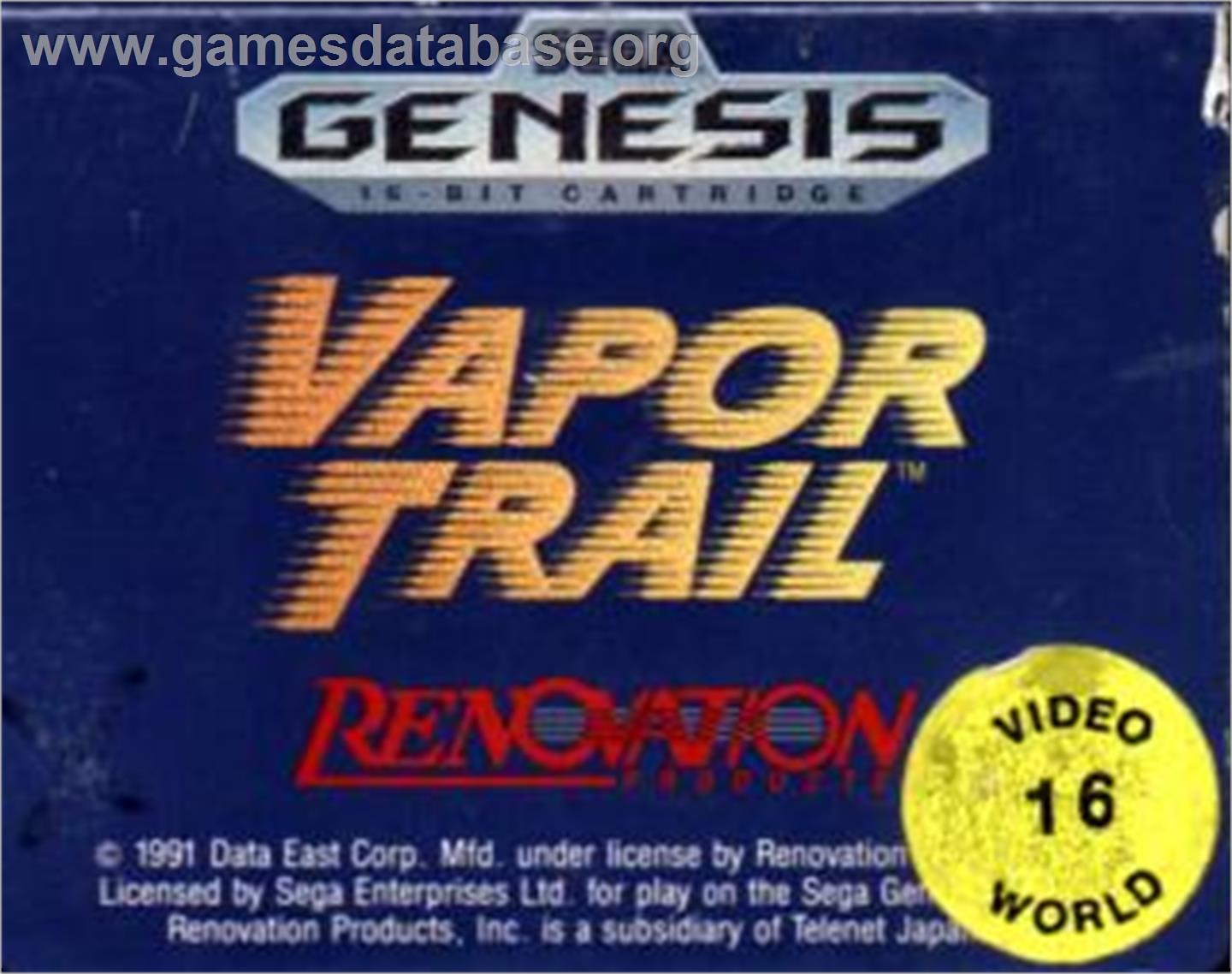 Vapor Trail - Sega Nomad - Artwork - Cartridge