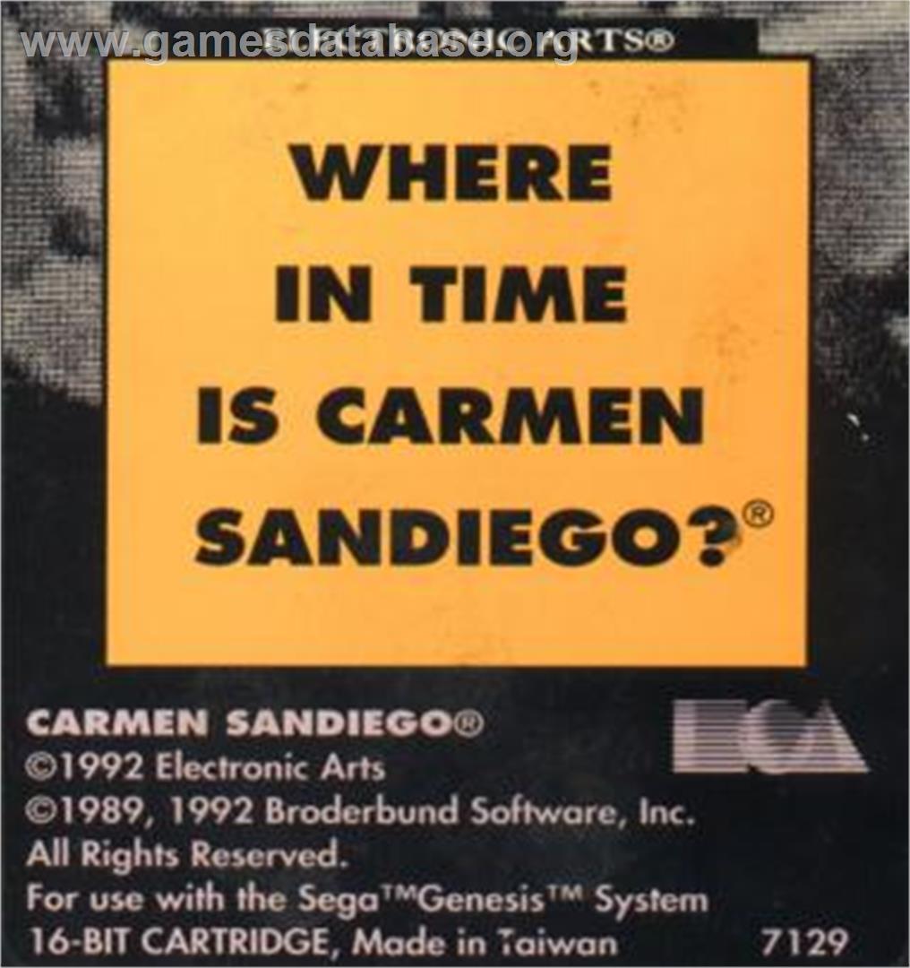 Where in Time is Carmen Sandiego - Sega Nomad - Artwork - Cartridge