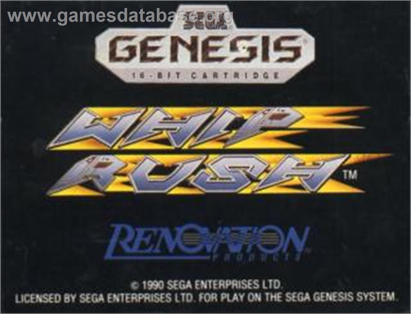 Whip Rush 2222 AD - Sega Nomad - Artwork - Cartridge