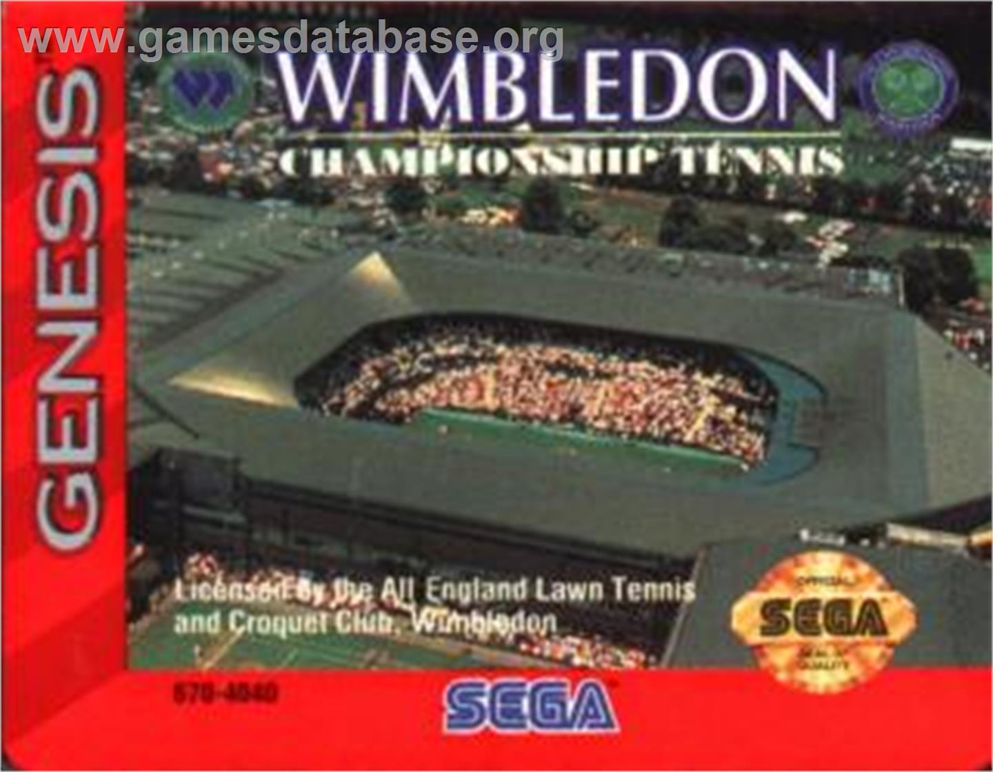 Wimbledon Championship Tennis - Sega Nomad - Artwork - Cartridge