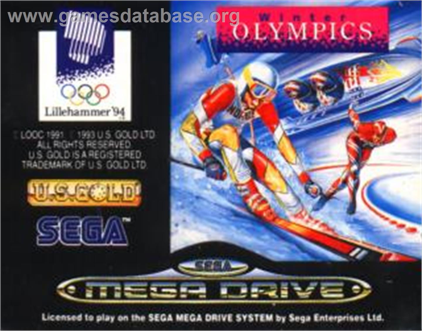 Winter Olympics: Lillehammer '94 - Sega Nomad - Artwork - Cartridge