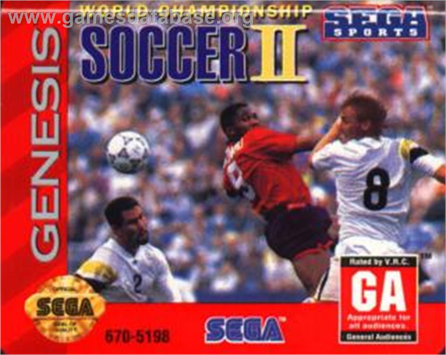 World Championship Soccer 2 - Sega Nomad - Artwork - Cartridge