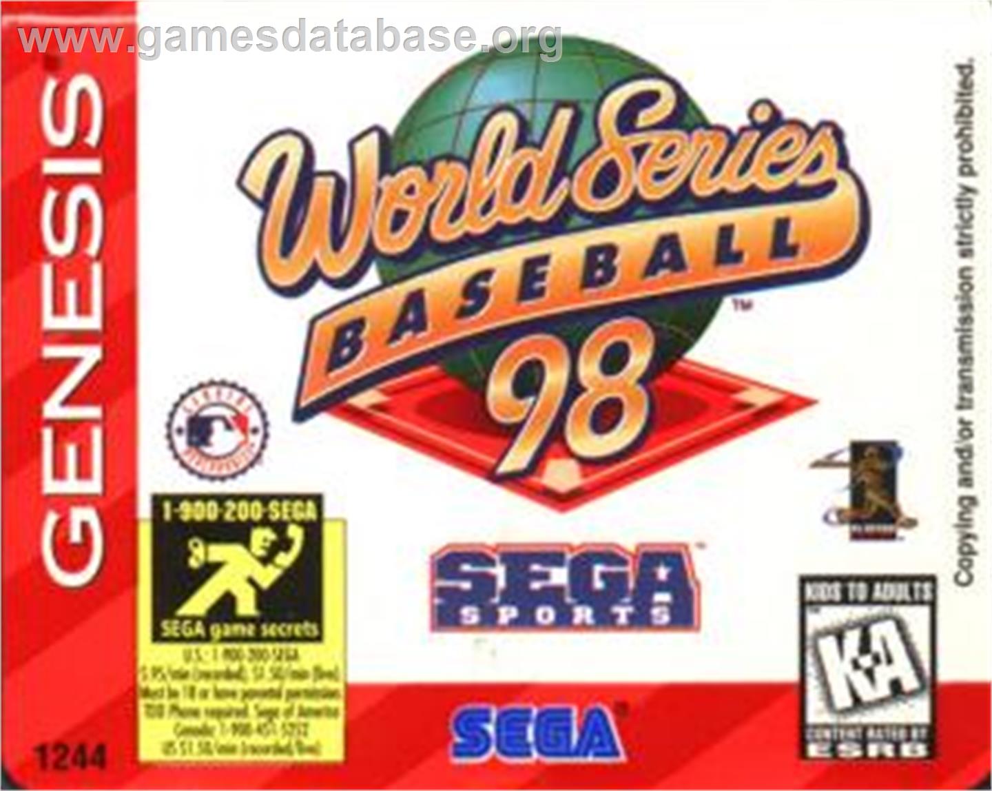 World Series Baseball '98 - Sega Nomad - Artwork - Cartridge