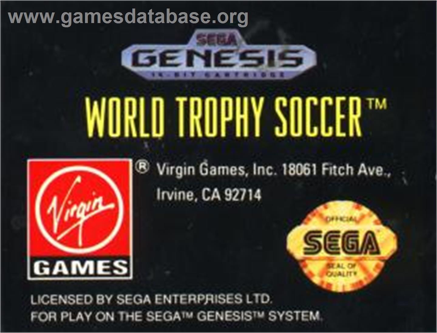 World Trophy Soccer - Sega Nomad - Artwork - Cartridge