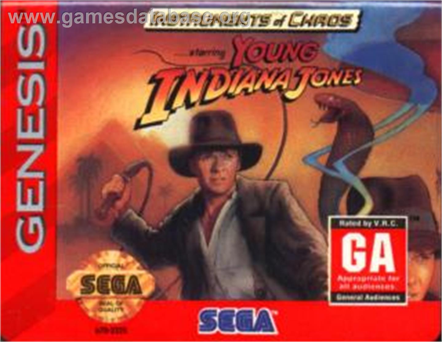 Young Indiana Jones - Instrument of Chaos - Sega Nomad - Artwork - Cartridge