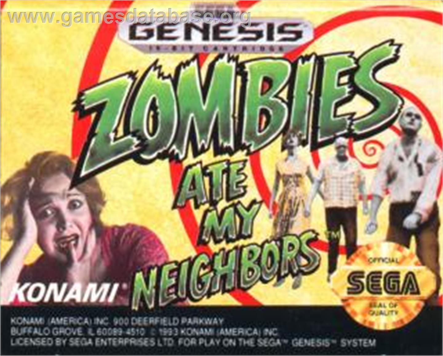 Zombies Ate My Neighbors - Sega Nomad - Artwork - Cartridge