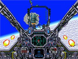 In game image of Air Diver on the Sega Nomad.