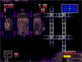 In game image of Alien³ on the Sega Nomad.