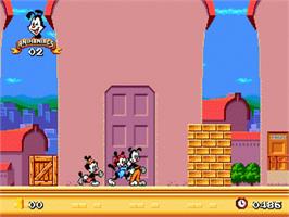 In game image of Animaniacs on the Sega Nomad.