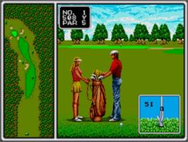 In game image of Arnold Palmer Tournament Golf on the Sega Nomad.