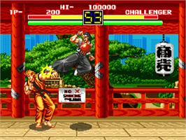 In game image of Art of Fighting / Ryuuko no Ken on the Sega Nomad.
