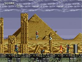 In game image of Atomic Runner on the Sega Nomad.