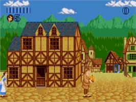 In game image of Beauty and the Beast: Belle's Quest on the Sega Nomad.