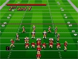 In game image of Bill Walsh College Football 95 on the Sega Nomad.