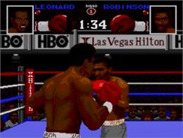 In game image of Boxing Legends of the Ring on the Sega Nomad.