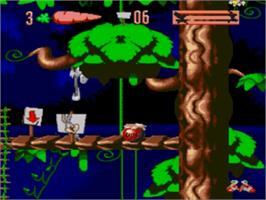 In game image of Bugs Bunny in Double Trouble on the Sega Nomad.