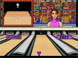 In game image of Championship Bowling on the Sega Nomad.