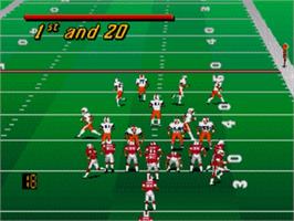In game image of College Football USA 96 on the Sega Nomad.