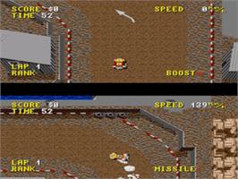 In game image of Combat Cars on the Sega Nomad.